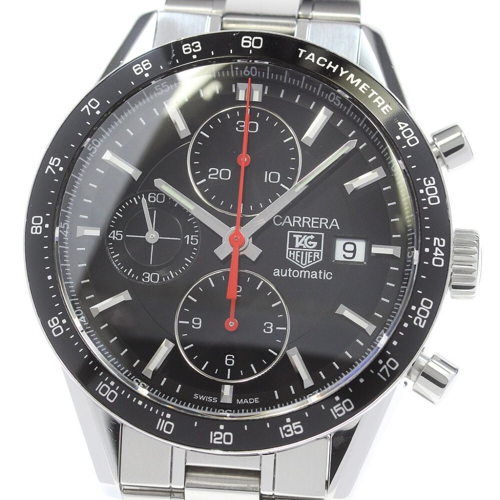 Tag Heuer Carrera Cv2014 Chronograph Black Dial Automatic Mens Watch870392
